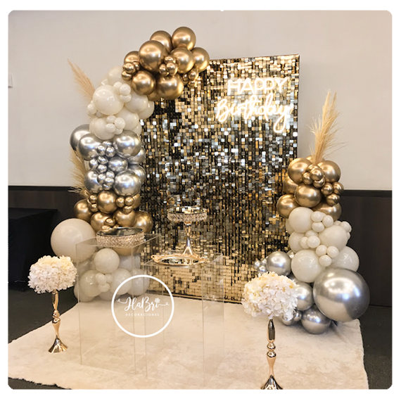 Decoraciones shimmer wall dorado